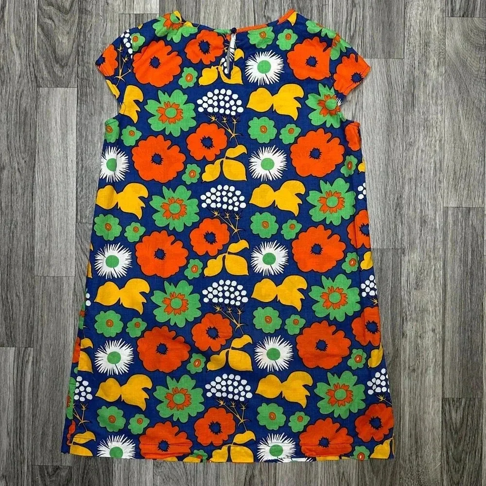 Marimekko X Target Girls Floral Kukkatori Print Cap Sleeve Dress Size Large